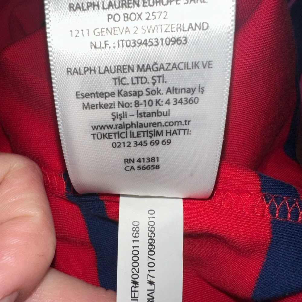 Polo by Ralph Lauren Red and Blue Striped Polo Shirt